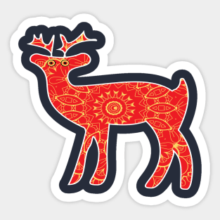 Golden egyptian happy deer, Luxury Mandala art Sticker